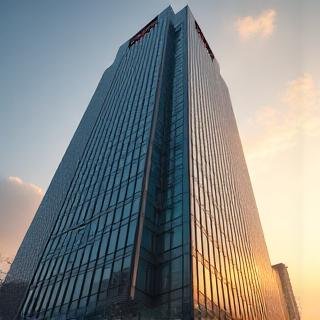 Modern glass architecture of the Delhi conference venue